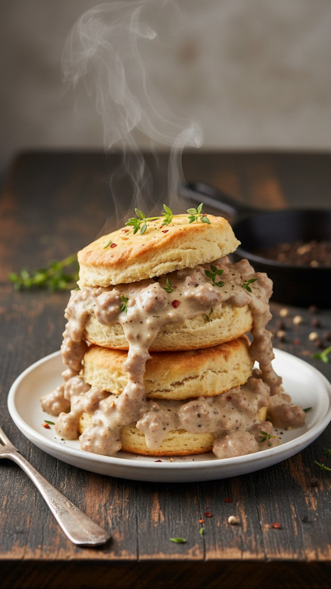 Classic Southern Biscuits and Gravy Preparation