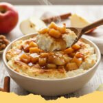 Baked Apple Cinnamon Cottage Cheese Bowls - A cozy bowl of warm baked apples with cinnamon spiced cottage cheese, topped with granola and a drizzle of honey.