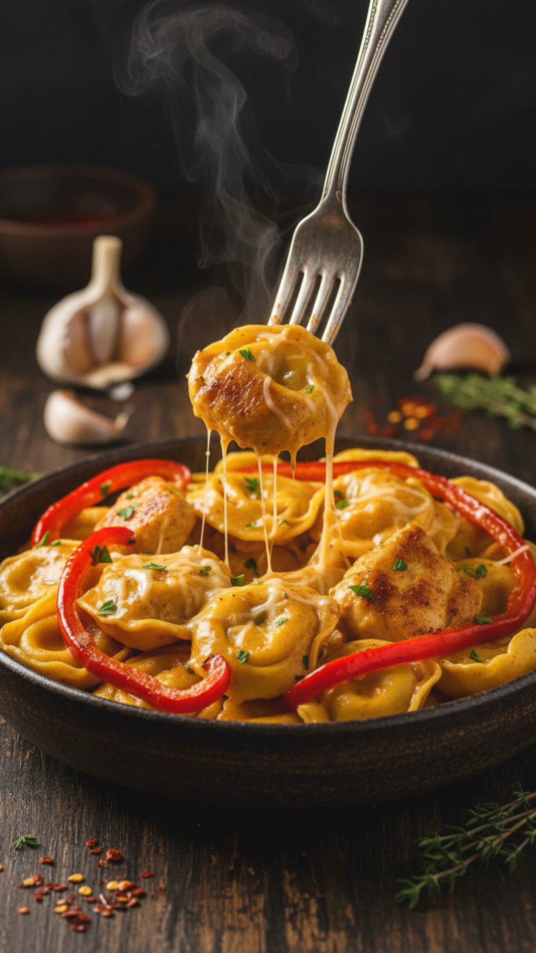 Cowboy Butter Garlic Chicken Tortellini Preparation