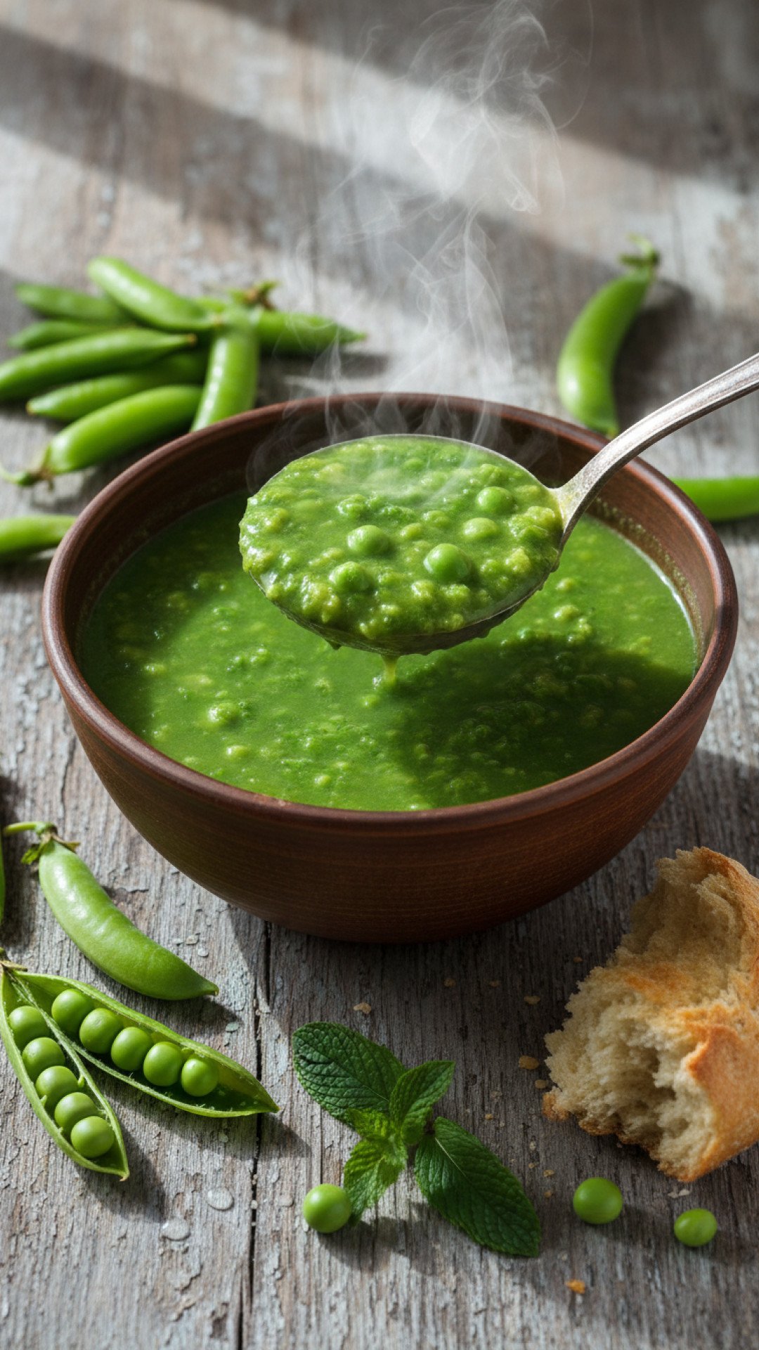Creamy Spring Pea and Asparagus Soup Preparation