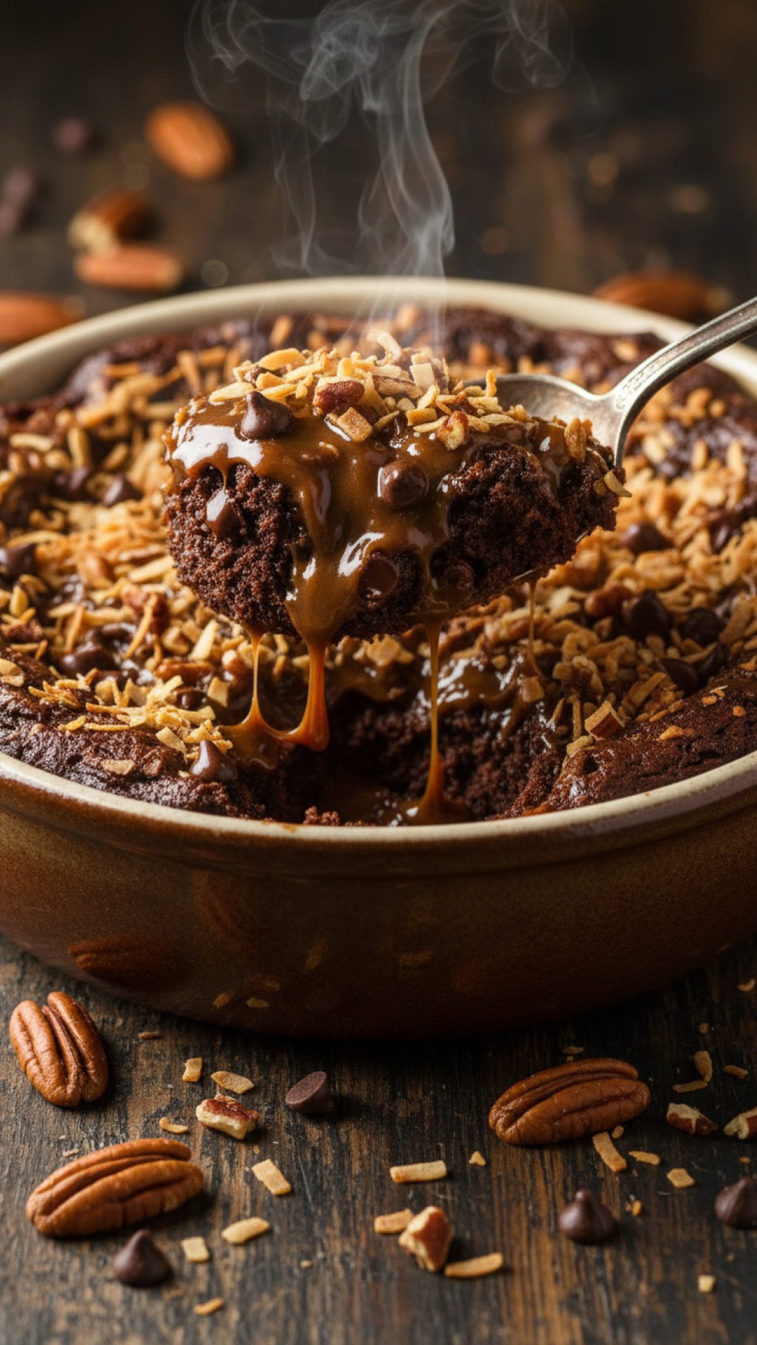 Decadent German Chocolate Dump Cake Preparation