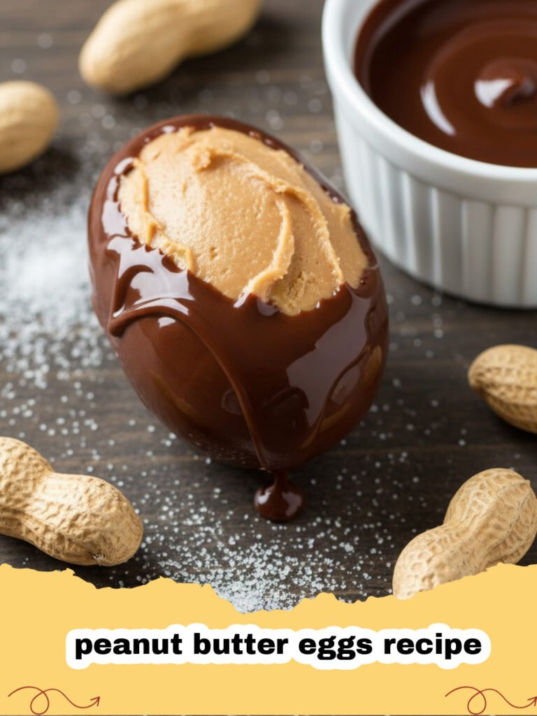 peanut butter eggs recipe - Homemade chocolate covered peanut butter eggs on parchment paper