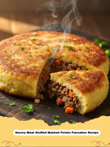 Cozy Comfort: The Ultimate Savory Meat Stuffed Mashed Potato Pancakes
