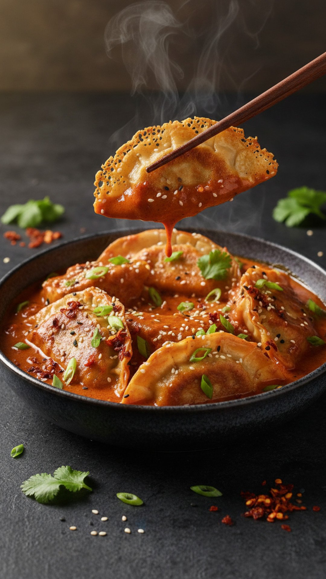 Easy Baked Potstickers with Thai Curry Sauce Preparation