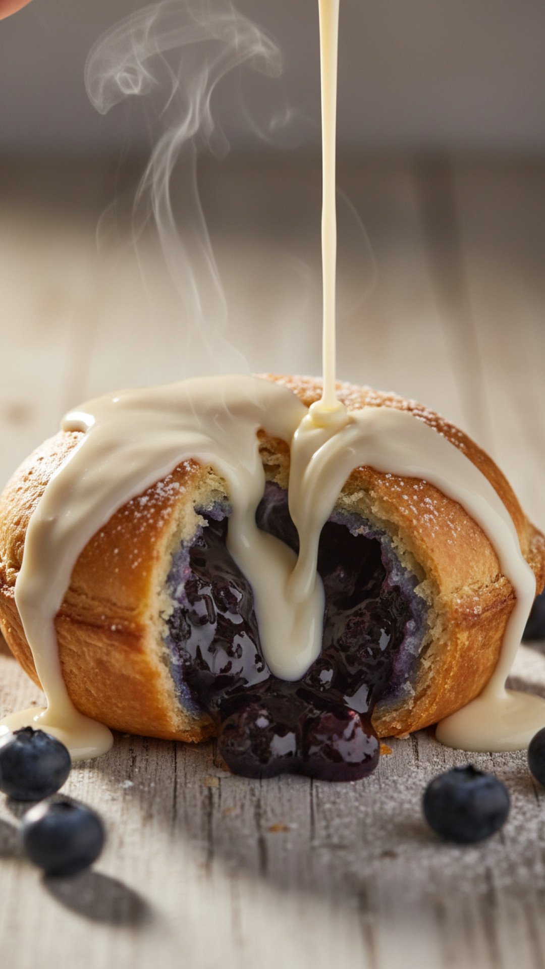 Easy Blueberry Pie Bombs Cream Cheese Glaze Preparation