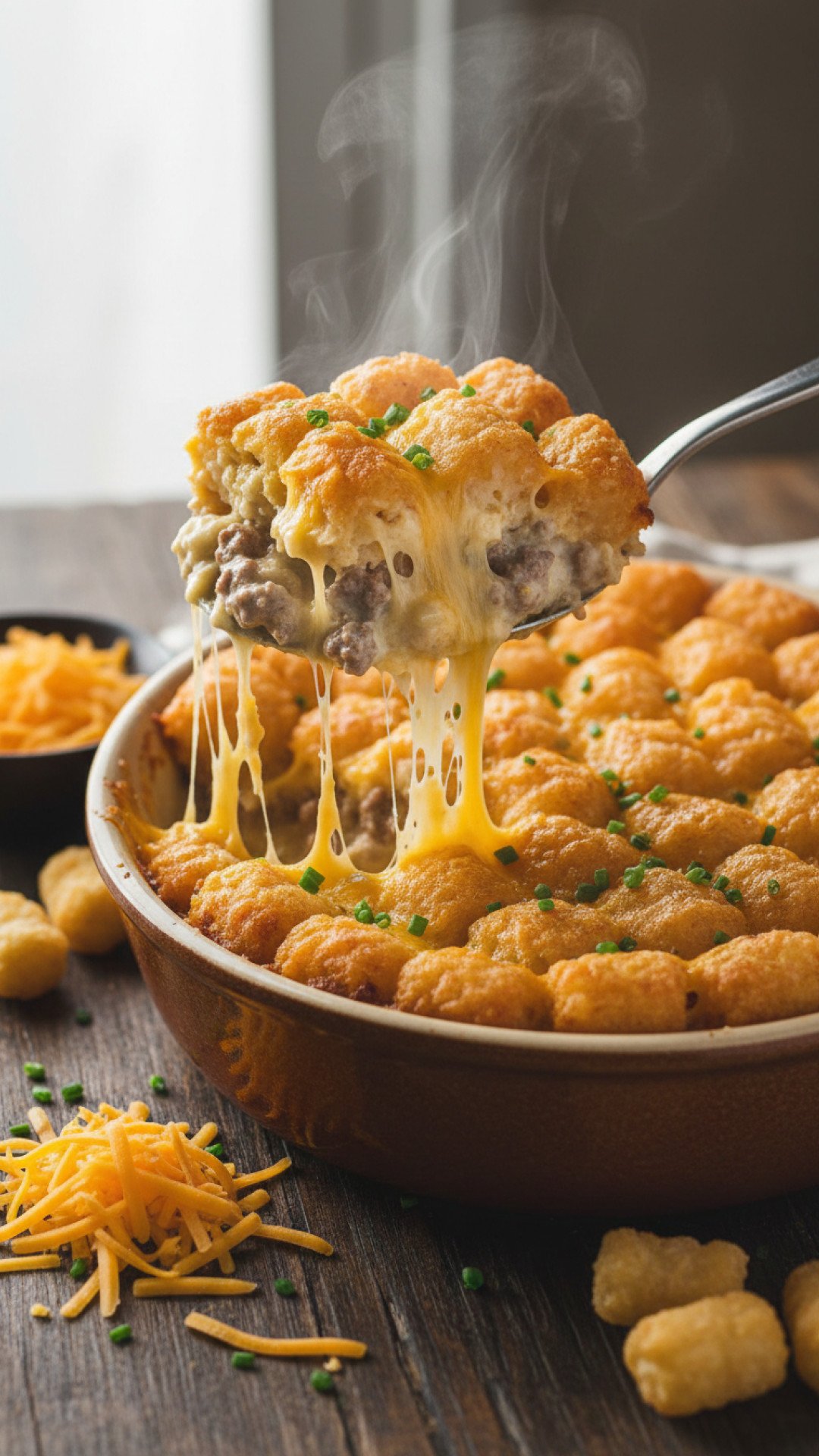 Easy Cheesy Tater Tot Casserole Preparation