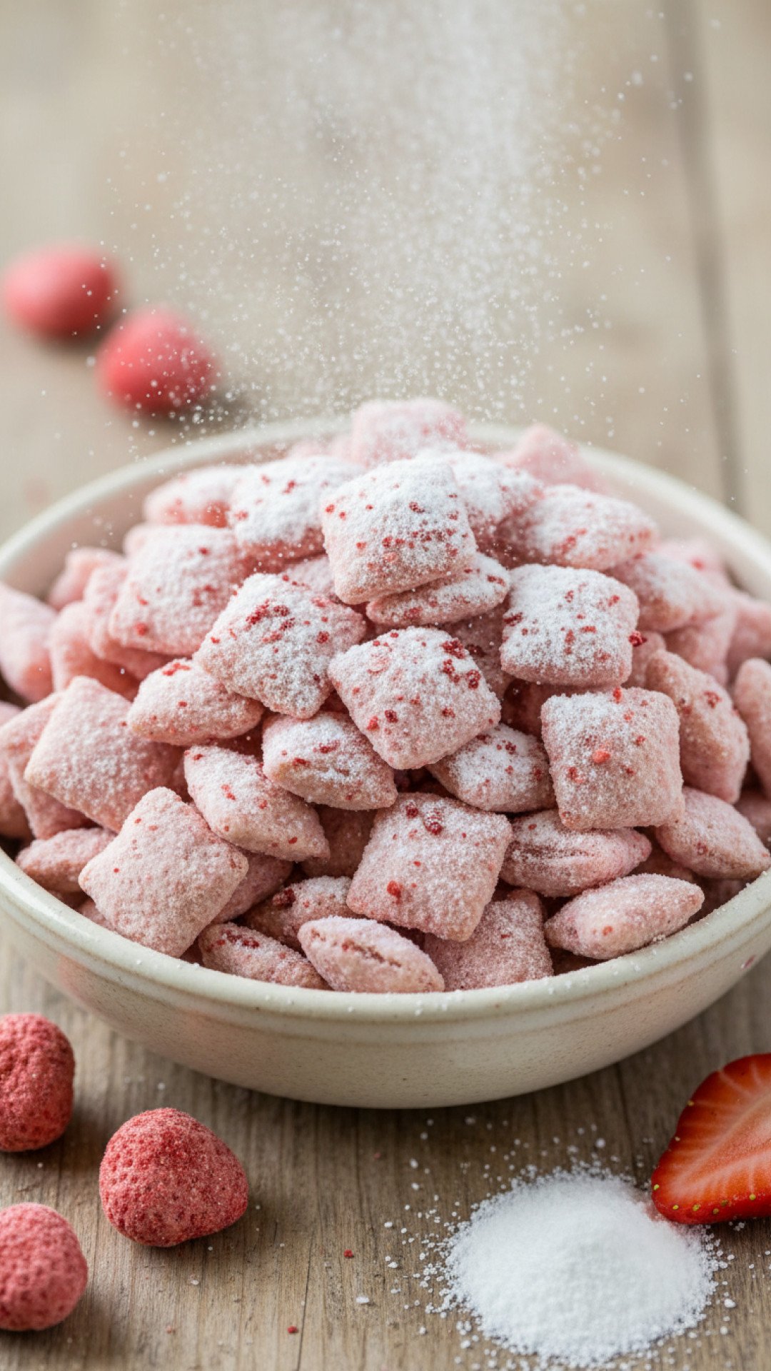 Easy Strawberry Shortcake Puppy Chow Preparation