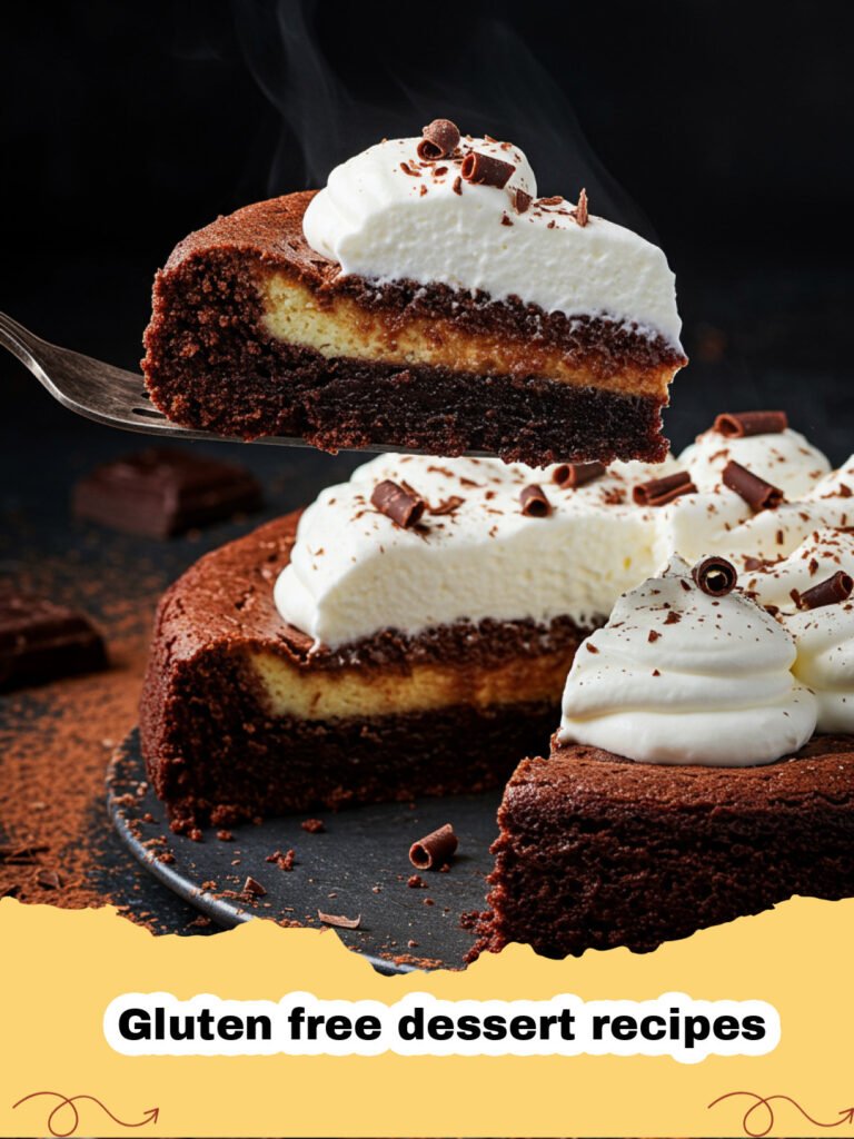 Gluten free dessert recipes - A decadent slice of flourless chocolate torte on a white plate with fresh raspberries.