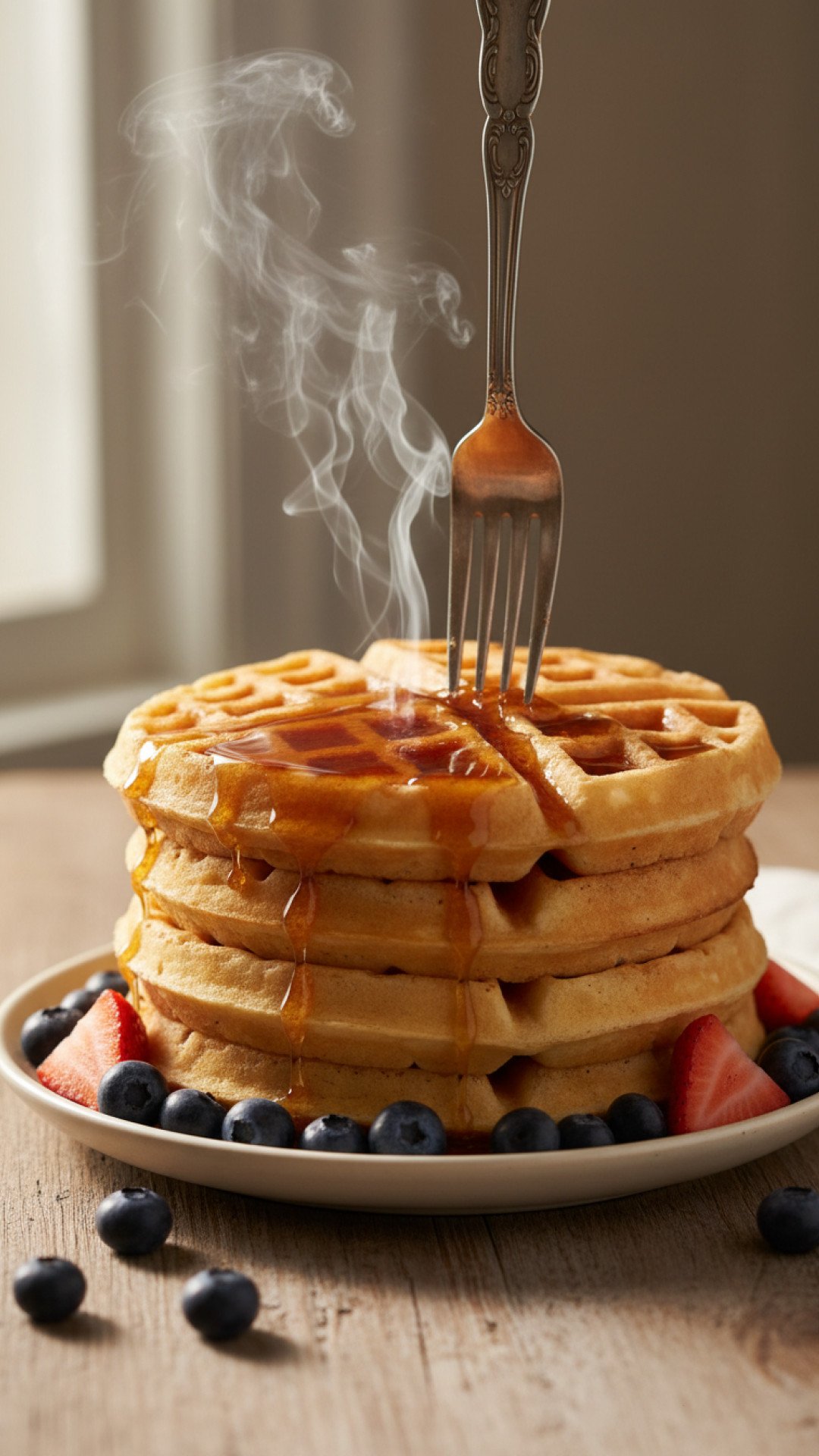 Fluffy & Crispy Homemade Buttermilk Waffles Preparation