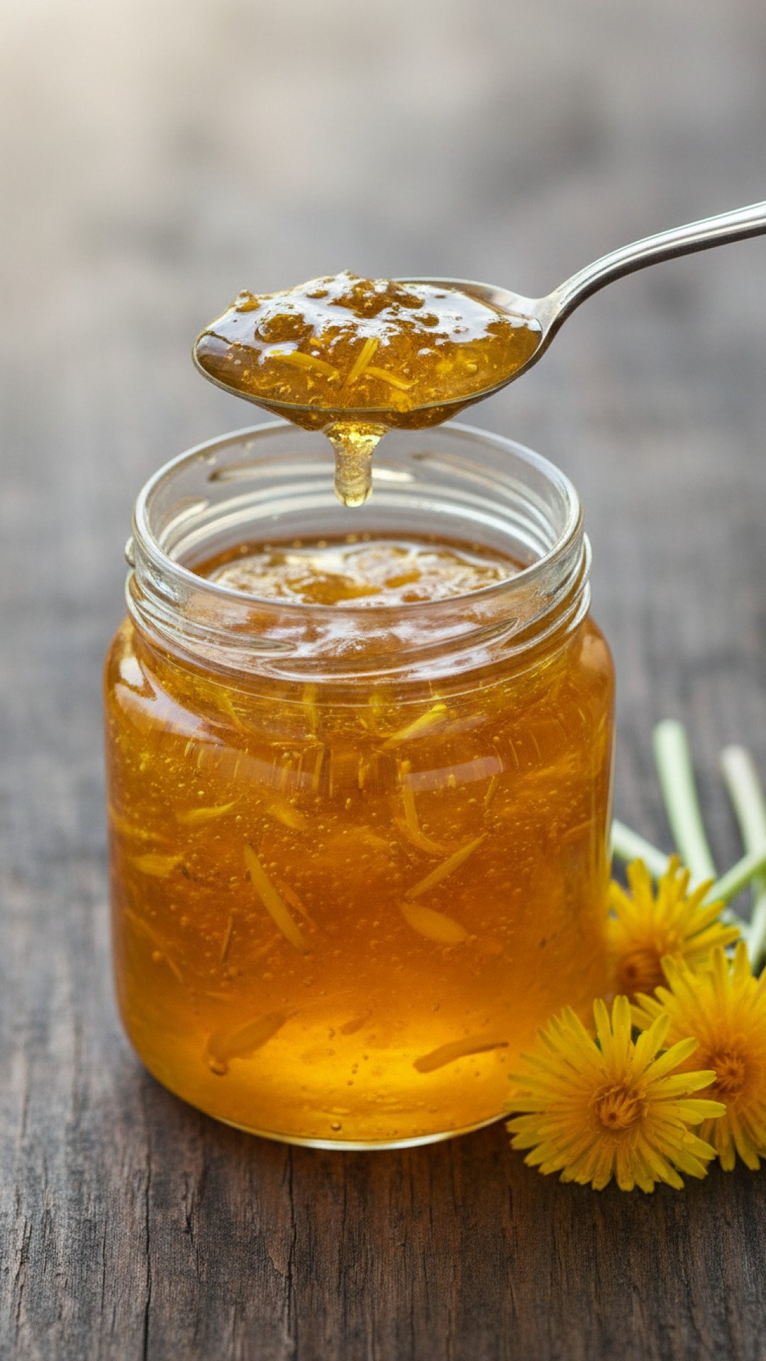 Golden Dandelion Jelly Preparation
