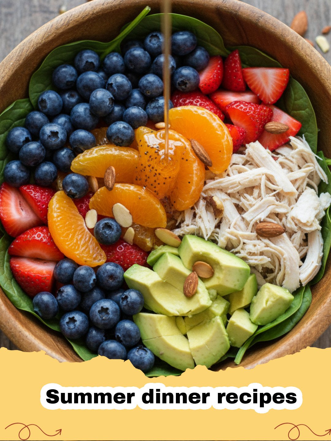 Summer dinner recipes - Grilled peach and burrata salad on a white platter with balsamic drizzle