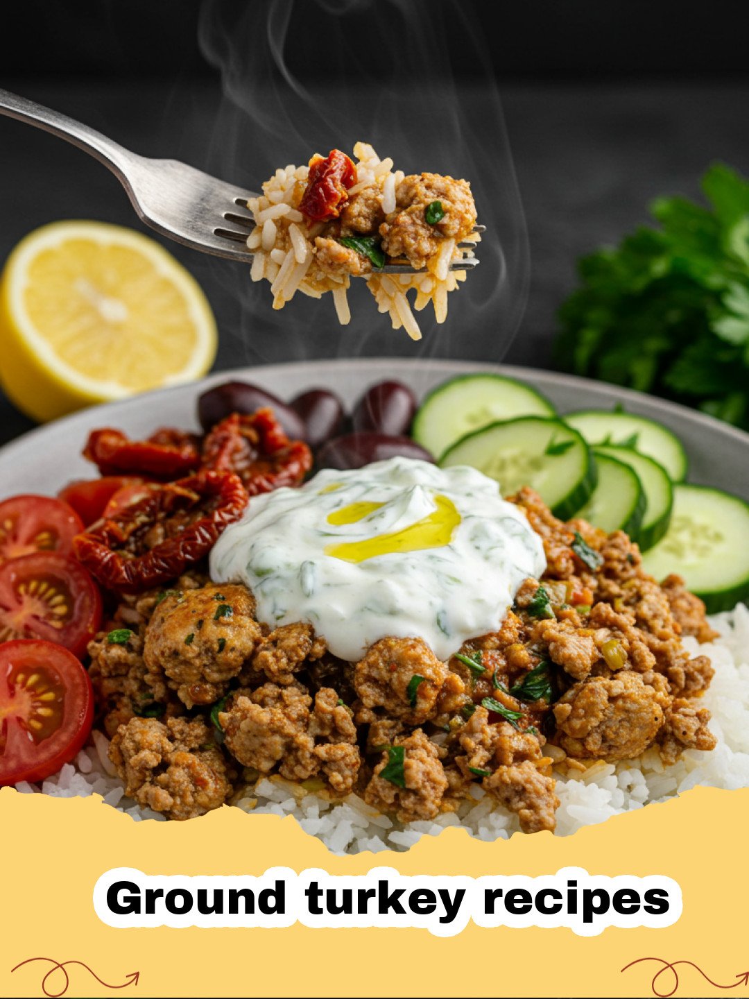 Zesty Mediterranean Ground Turkey Skillet