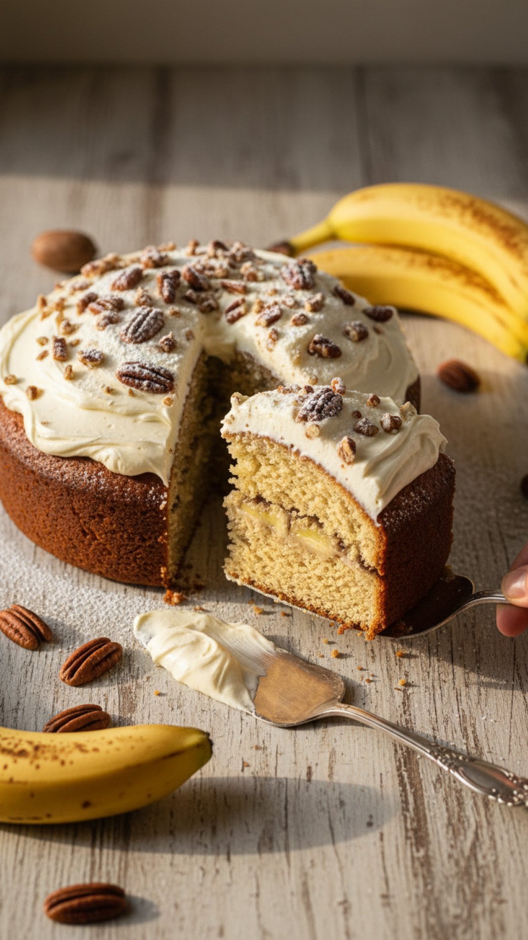 Heavenly Banana Bread Cake with Cream Cheese Frosting Preparation