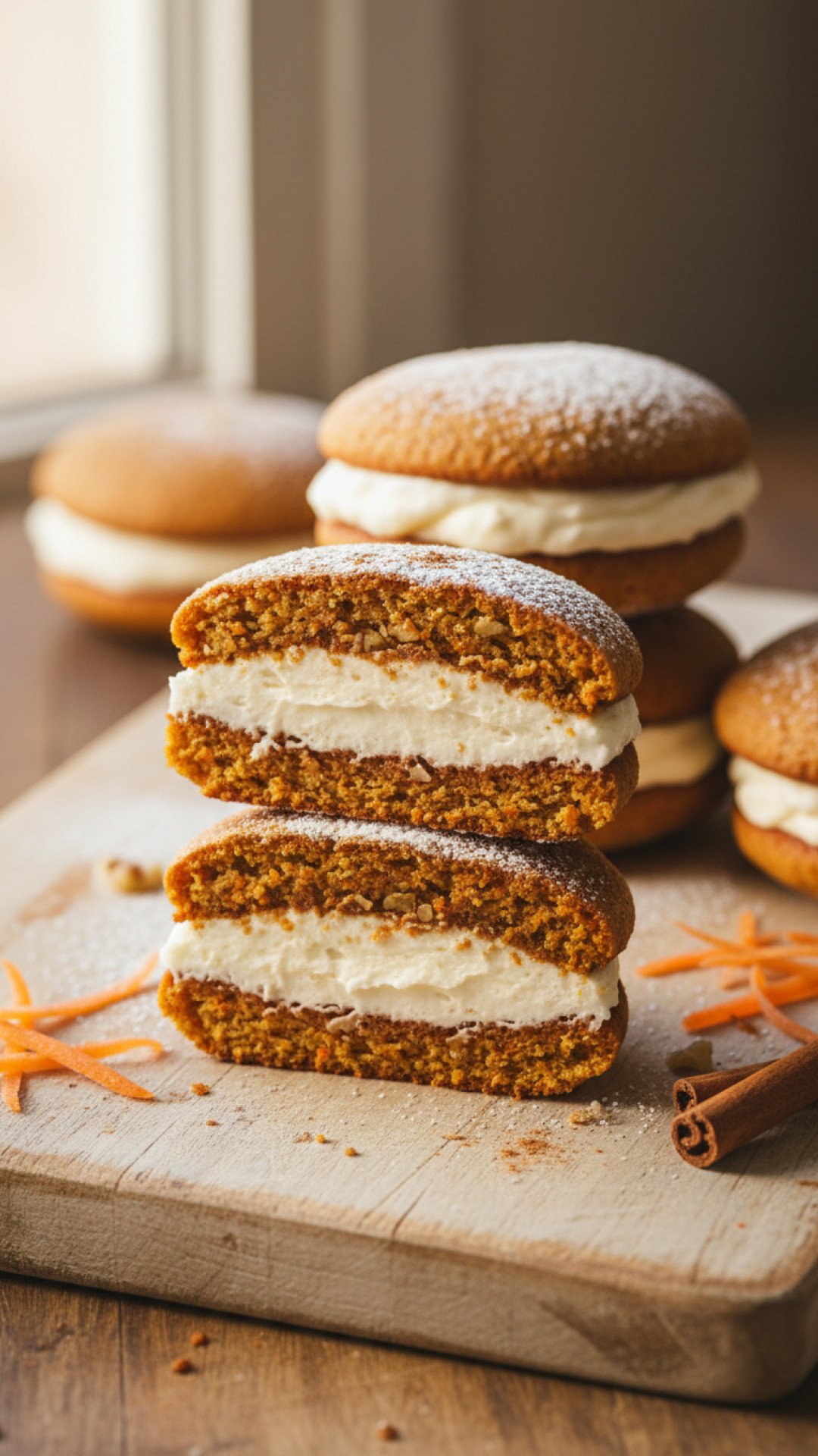 Heavenly Carrot Cake Whoopie Pies with Tangy Cream Cheese Filling Preparation