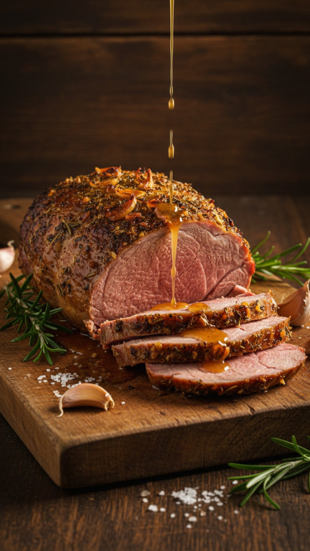 Herb-Crusted Boneless Leg of Lamb Preparation