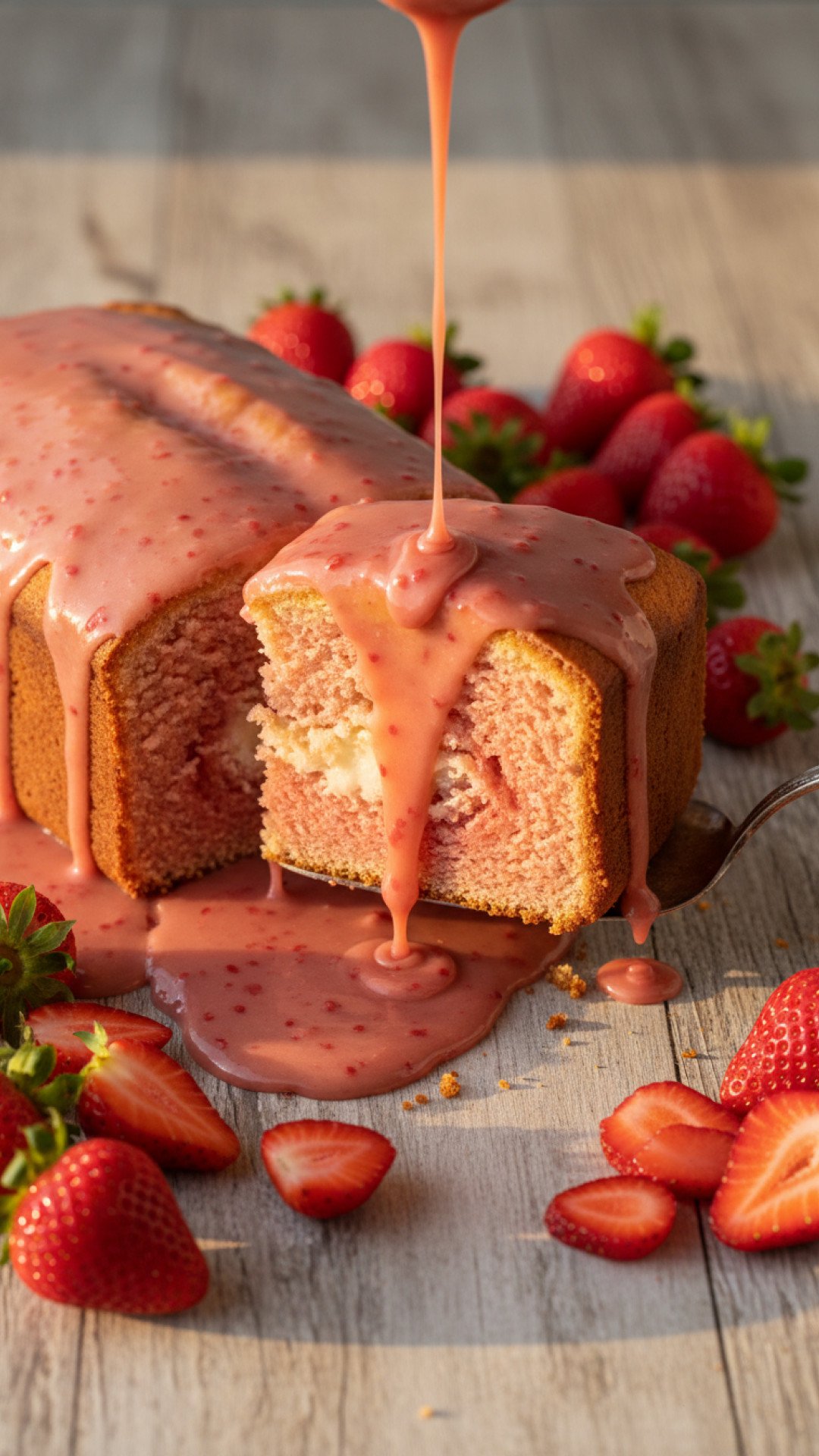 Homemade Strawberry Cream Cheese Pound Cake Preparation