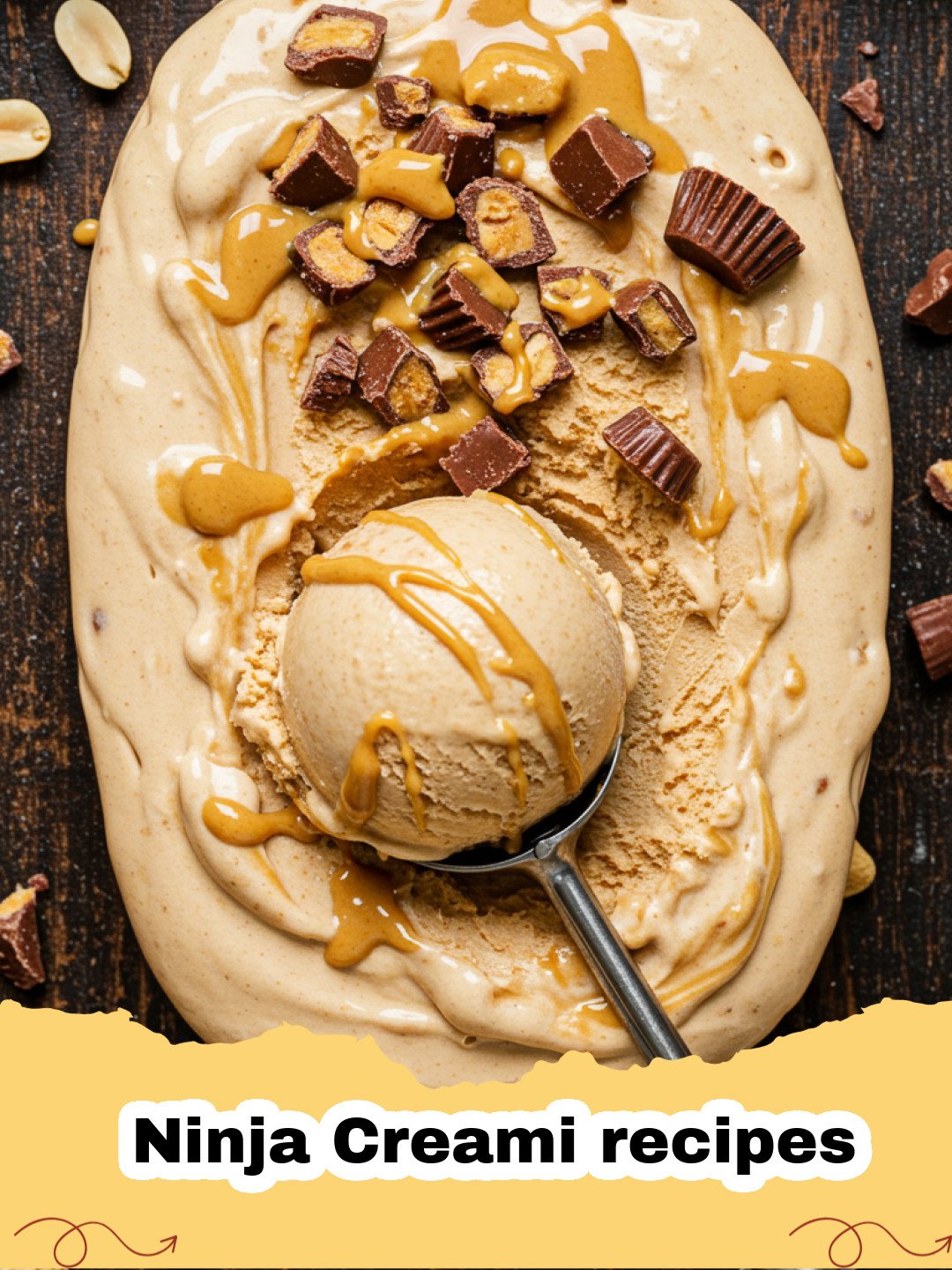 Ninja Creami recipes - A smooth scoop of vanilla bean protein ice cream in a Ninja Creami pint.