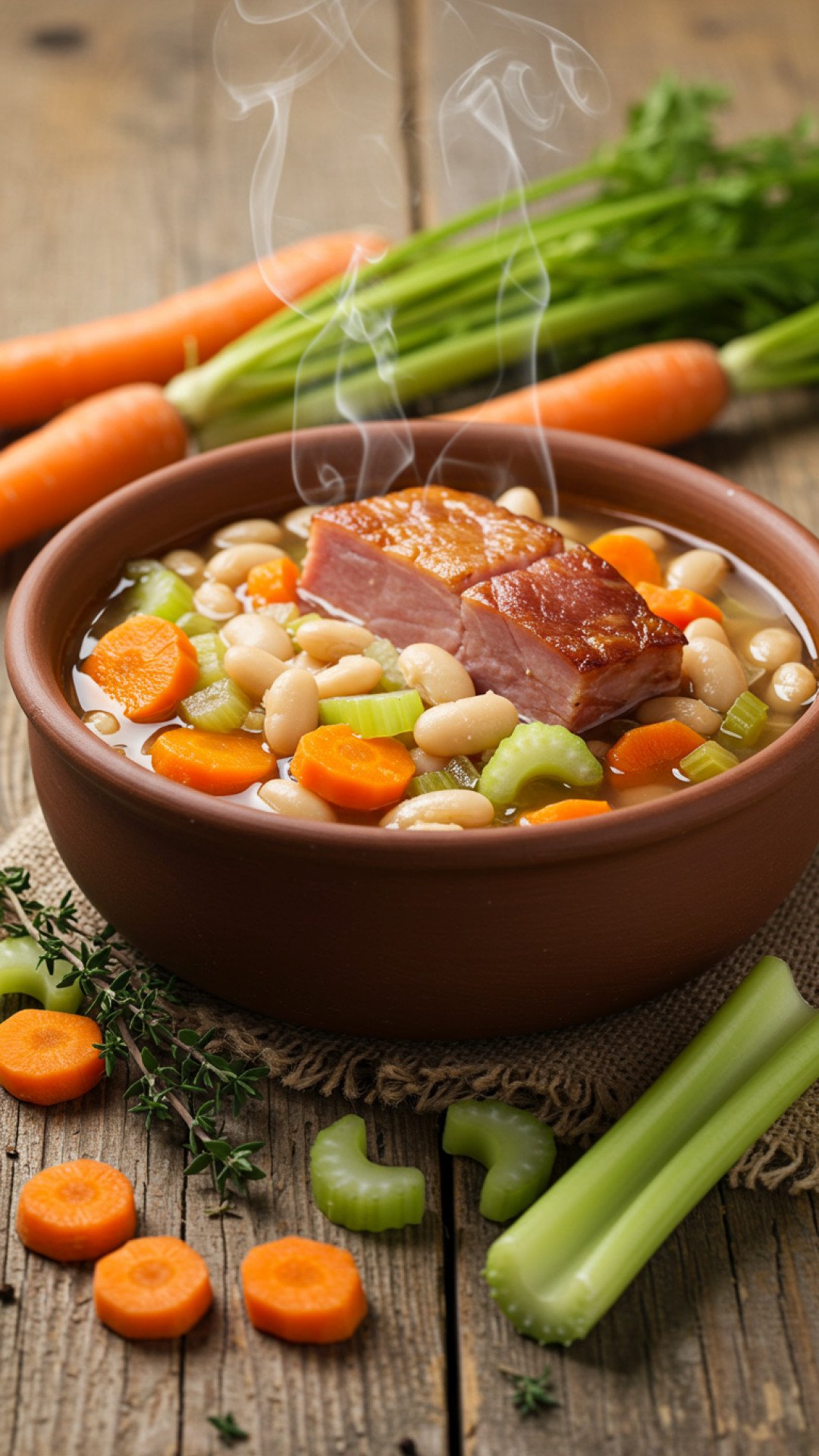 Old-Fashioned Ham and Bean Soup Preparation