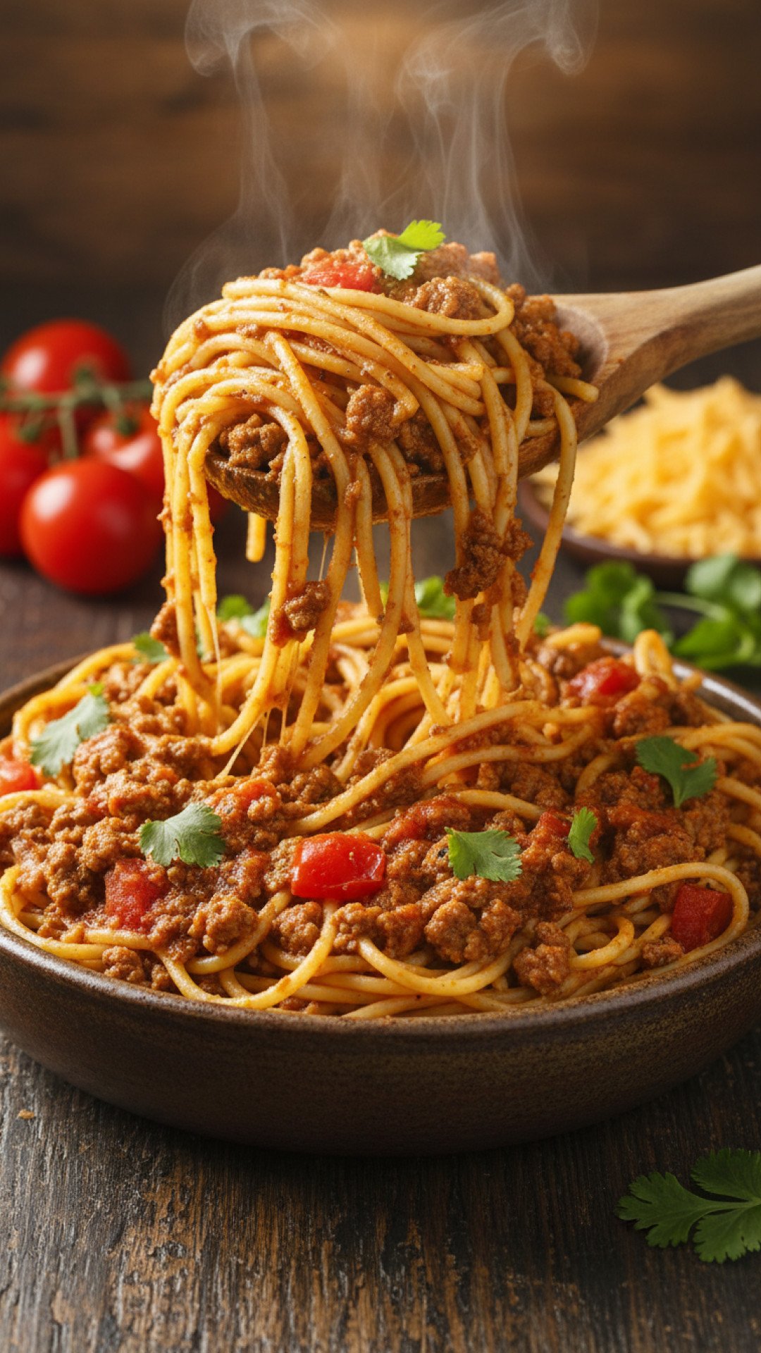 One-Pan Taco Spaghetti Preparation