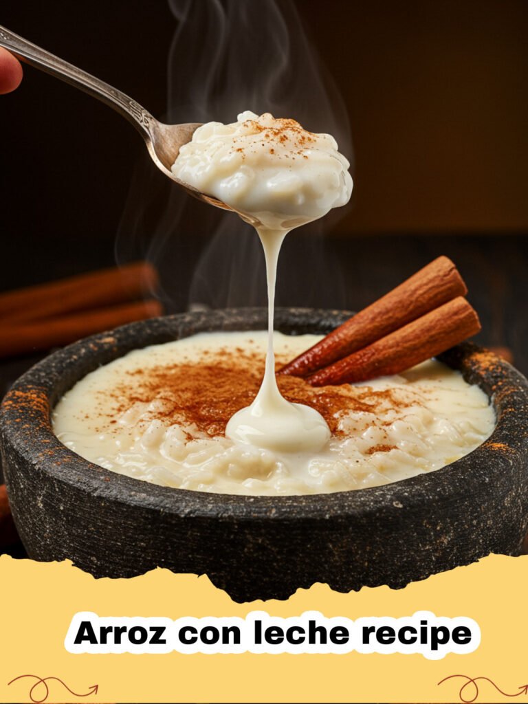 Arroz con leche recipe - A bowl of creamy Arroz con leche sprinkled with ground cinnamon and a cinnamon stick garnish.