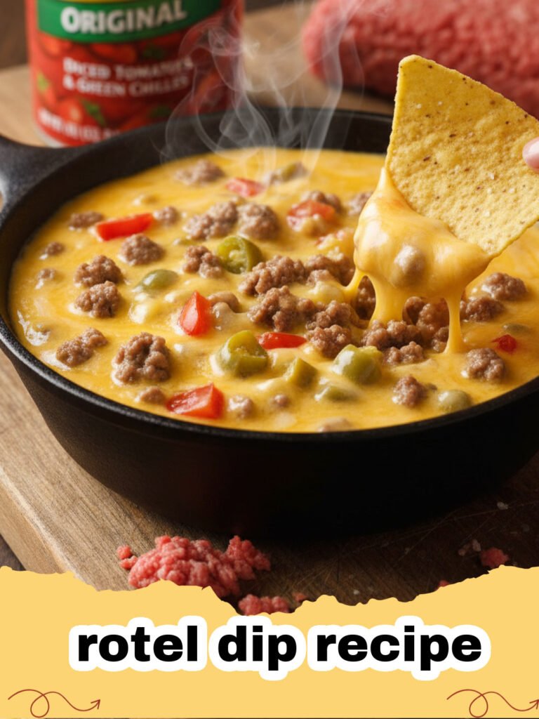 rotel dip recipe - A close-up shot of a creamy orange rotel dip in a bowl surrounded by tortilla chips.