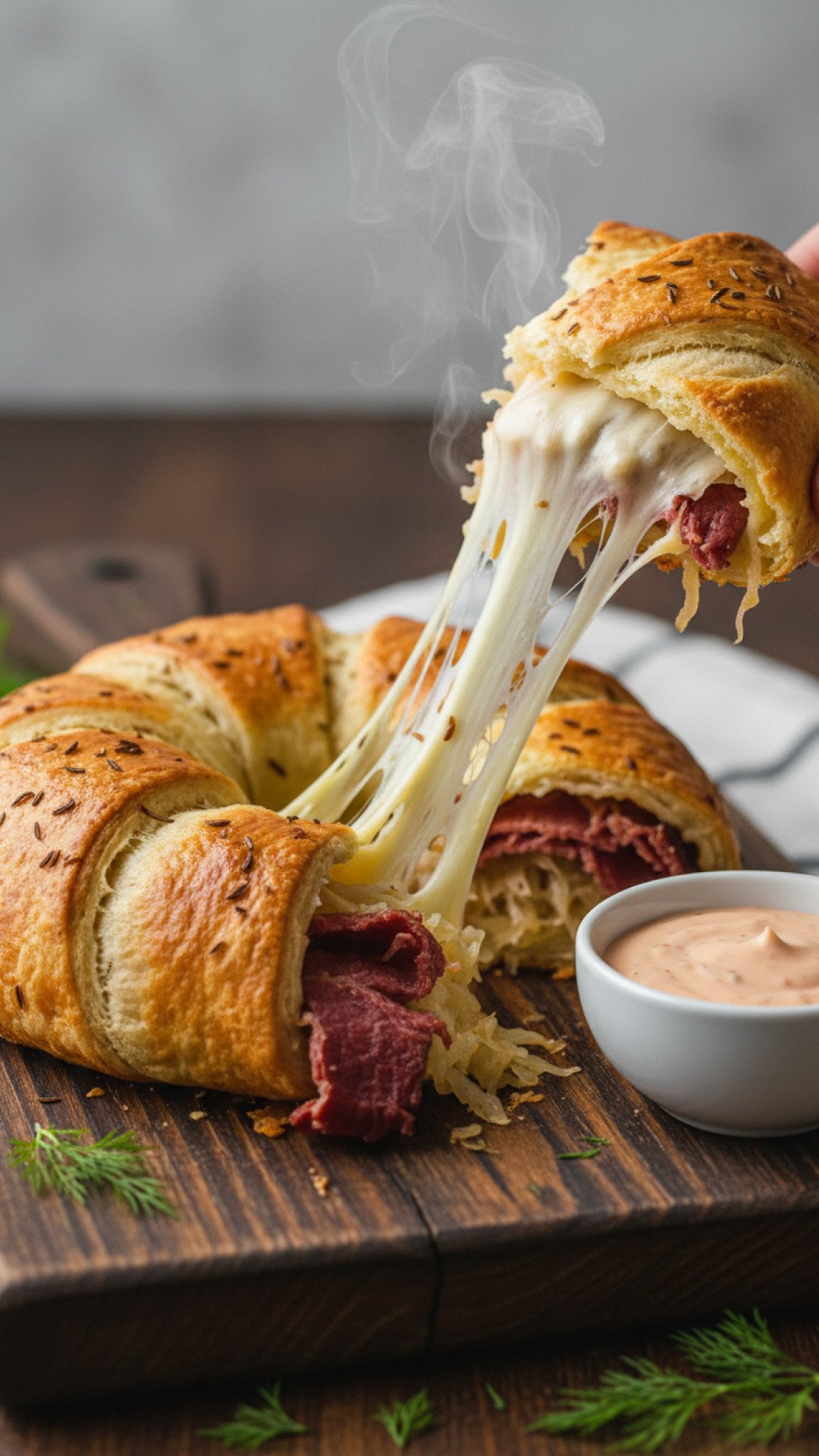 Reuben Crescent Bake Preparation