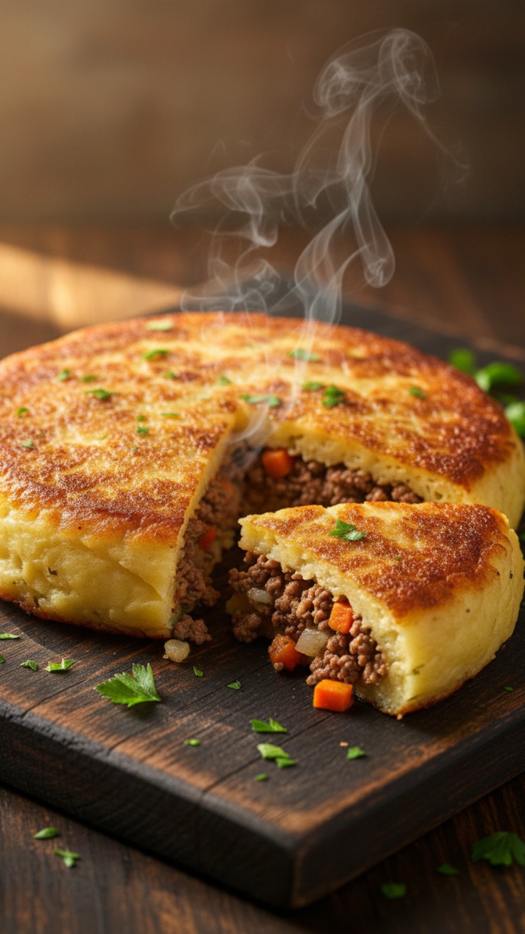 Savory Meat Stuffed Mashed Potato Pancakes Preparation