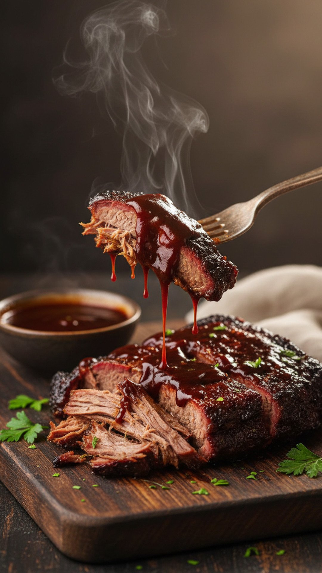 Slow Cooker BBQ Brisket Preparation