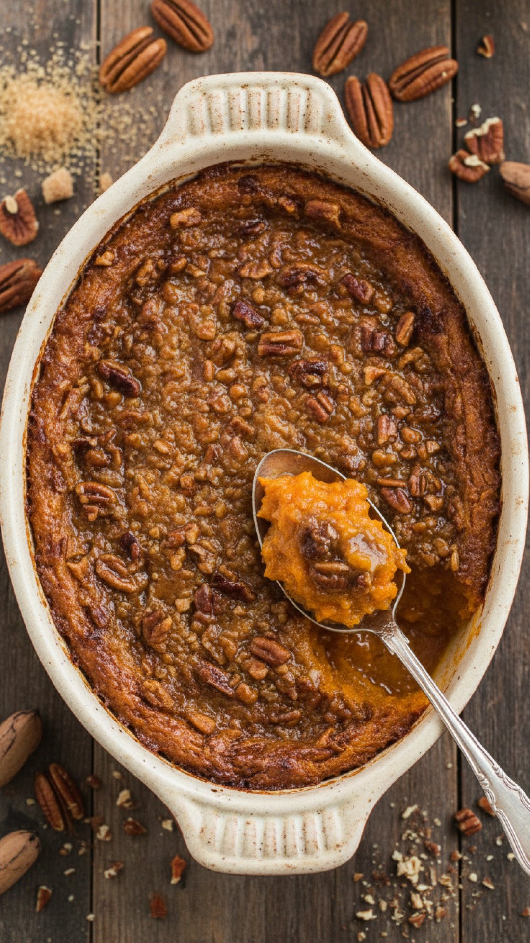 Southern Sweet Potato Casserole with Pecan Streusel Preparation