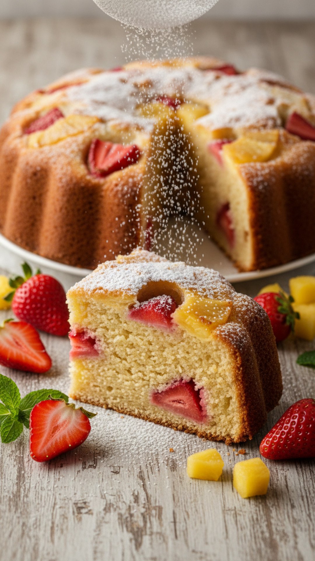 Strawberry Pineapple Pound Cake Preparation