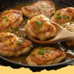 Texas Roadhouse Butter Chicken Skillet 20 Minute - Creamy Texas Roadhouse Butter Chicken Skillet with rice and naan on a wooden table.
