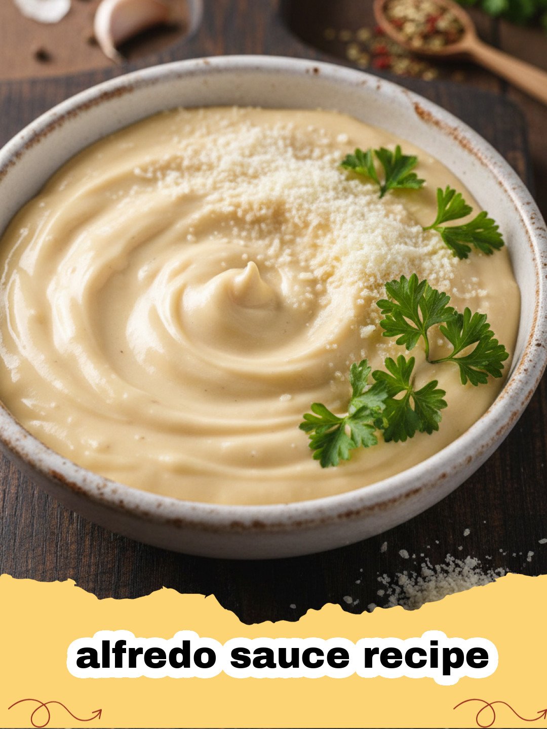 alfredo sauce recipe - Creamy homemade alfredo sauce coating fettuccine pasta in a white bowl, garnished with fresh parsley.