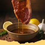 Best Steak Marinade Recipe - Perfectly grilled steak sliced against the grain, showing juicy interior, next to a bowl of the best steak marinade recipe