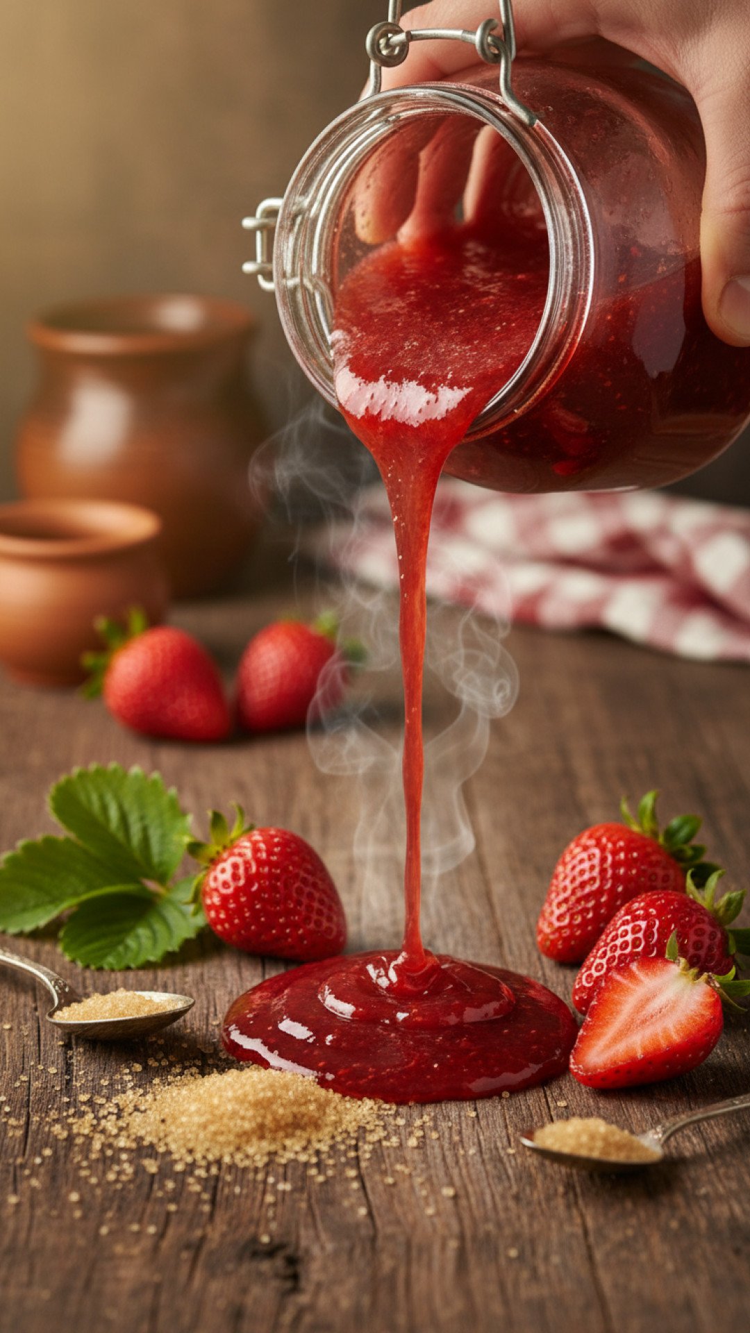 Traditional Canned Strawberry Jam Preparation