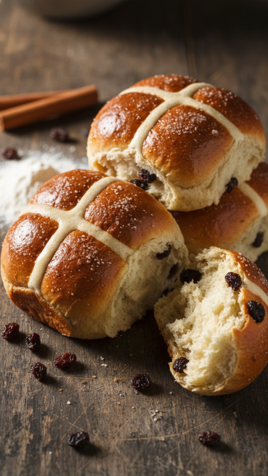 Traditional Easter Hot Cross Buns Preparation