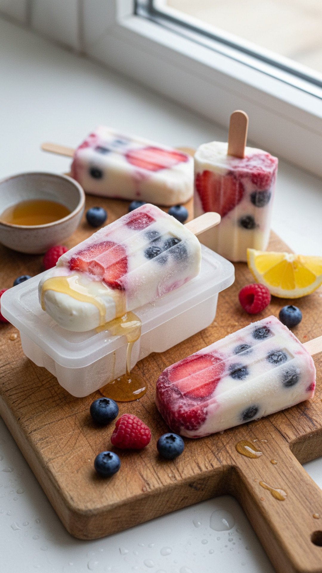 Triple Berry & Greek Yogurt Swirl Popsicles Preparation