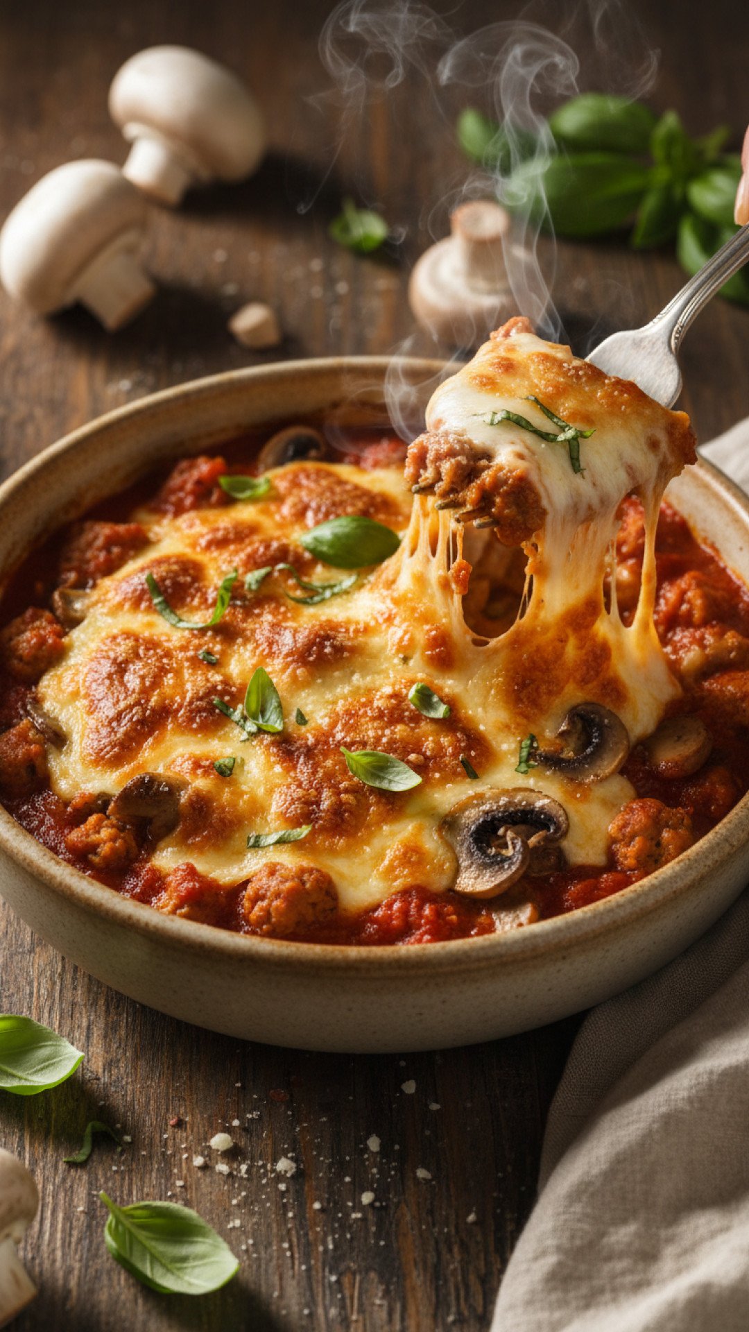 Ultimate Low Carb Crustless Pizza Bowl Keto Dinner Preparation