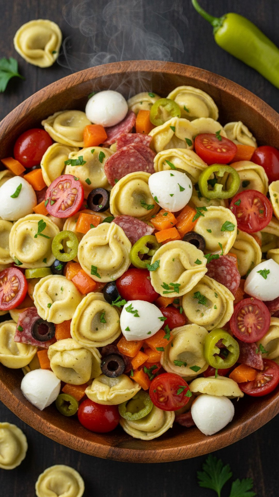 Zesty Italian Tortellini Salad Preparation