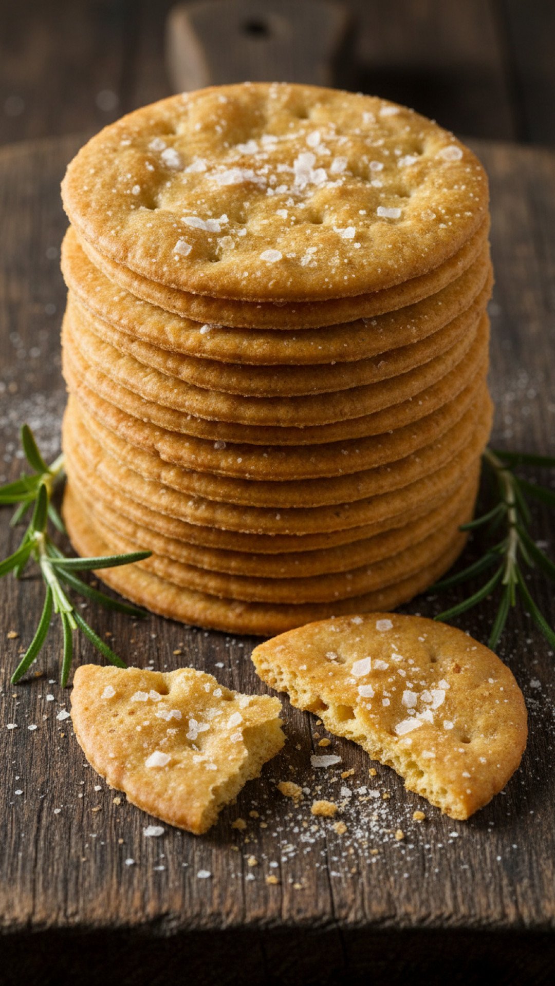 Artisan Rosemary & Sea Salt Sourdough Discard Crackers Preparation