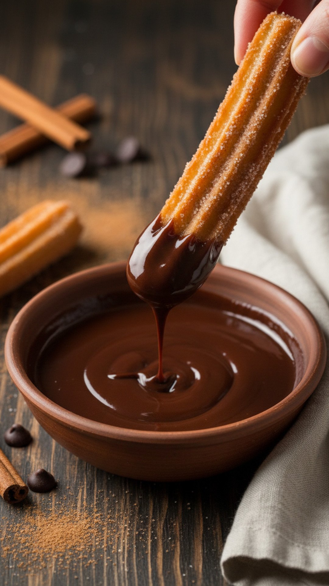 Authentic Homemade Churros with Cinnamon Sugar Preparation