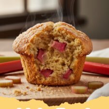 Sweet & Tart Rhubarb Muffins with Crumb Topping