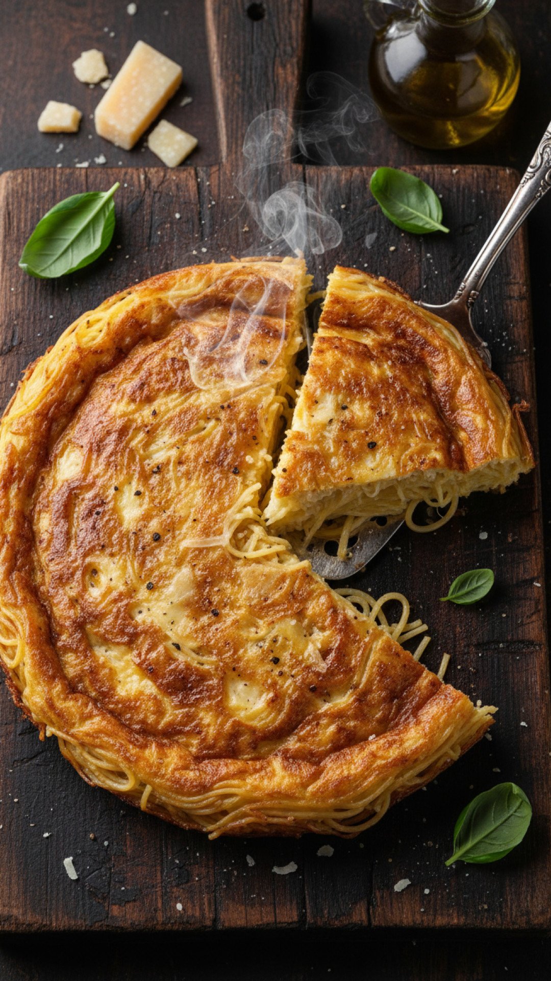 Cheesy Baked Leftover Spaghetti Preparation
