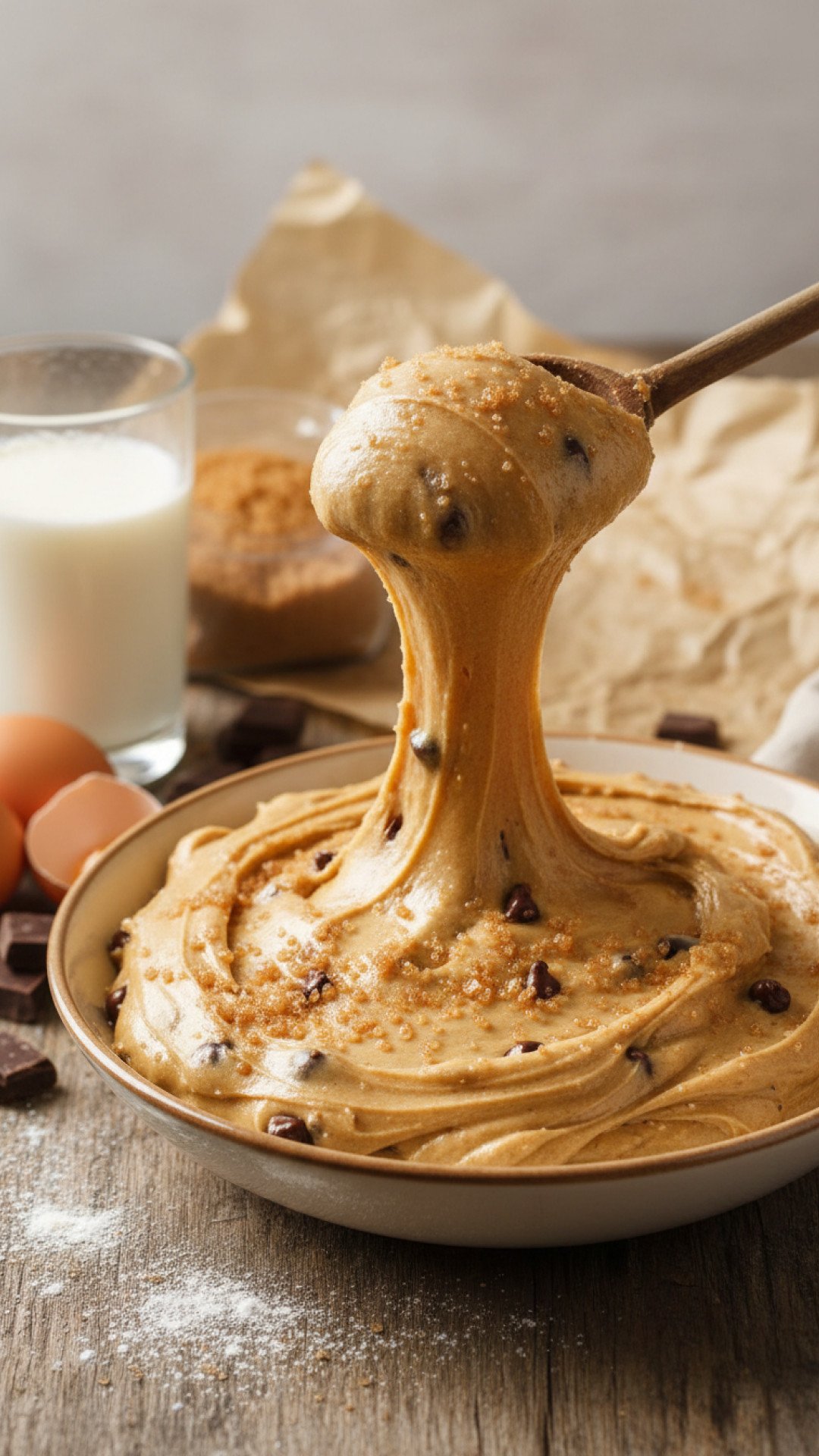 Classic Chocolate Chip Edible Cookie Dough Preparation