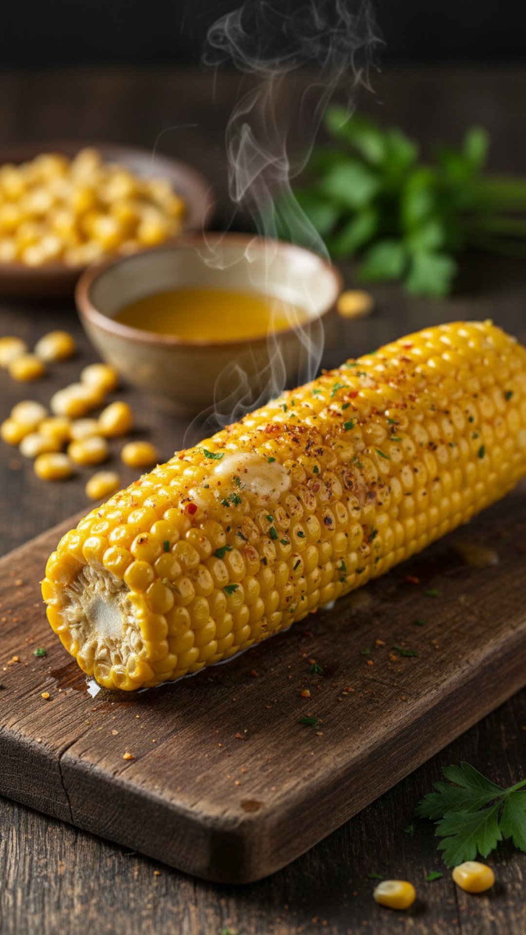 Classic Grilled Corn on the Cob with Herb Butter Preparation
