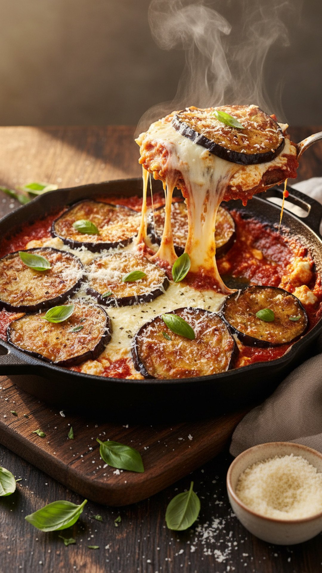 Classic Homemade Eggplant Parmesan Preparation