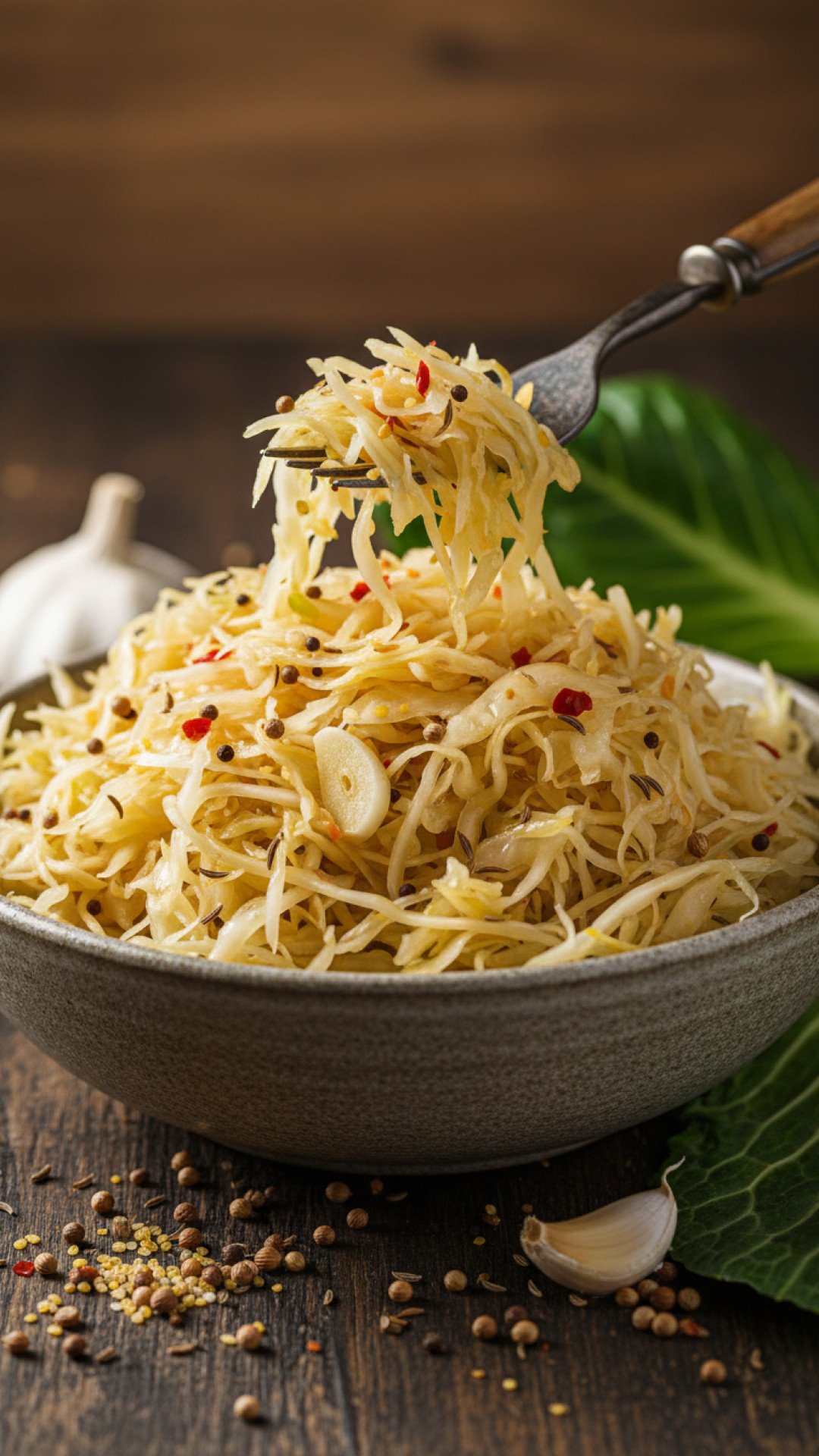 Classic Homemade Sauerkraut (Fermented Cabbage) Preparation