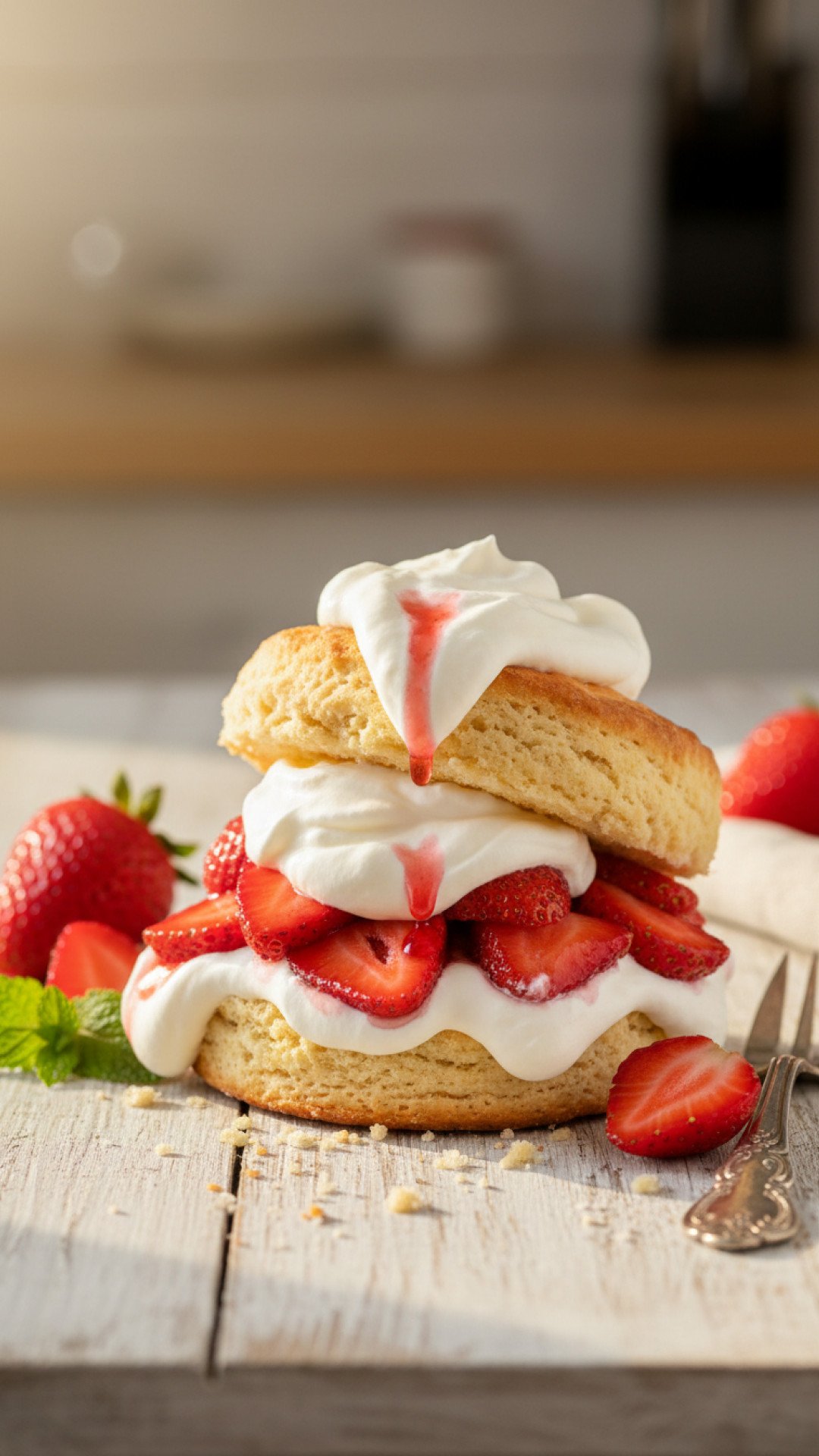 Classic Homemade Strawberry Shortcake Preparation