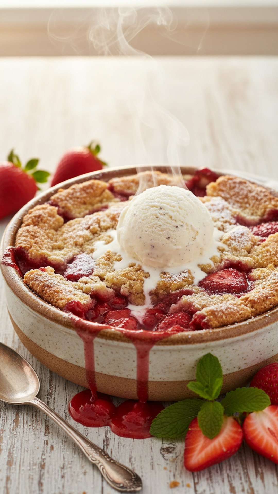 Classic Homestyle Strawberry Cobbler Recipe Preparation