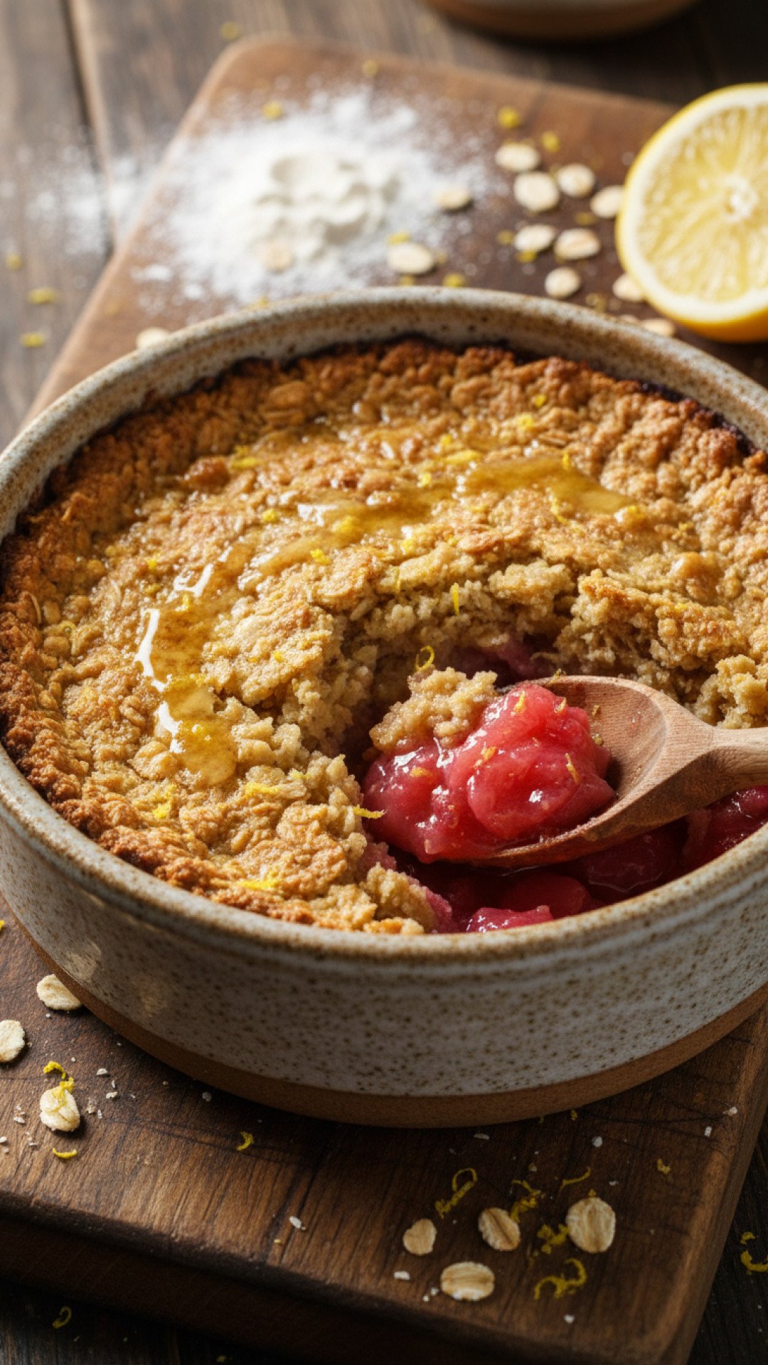 Classic Rhubarb Crumble Preparation