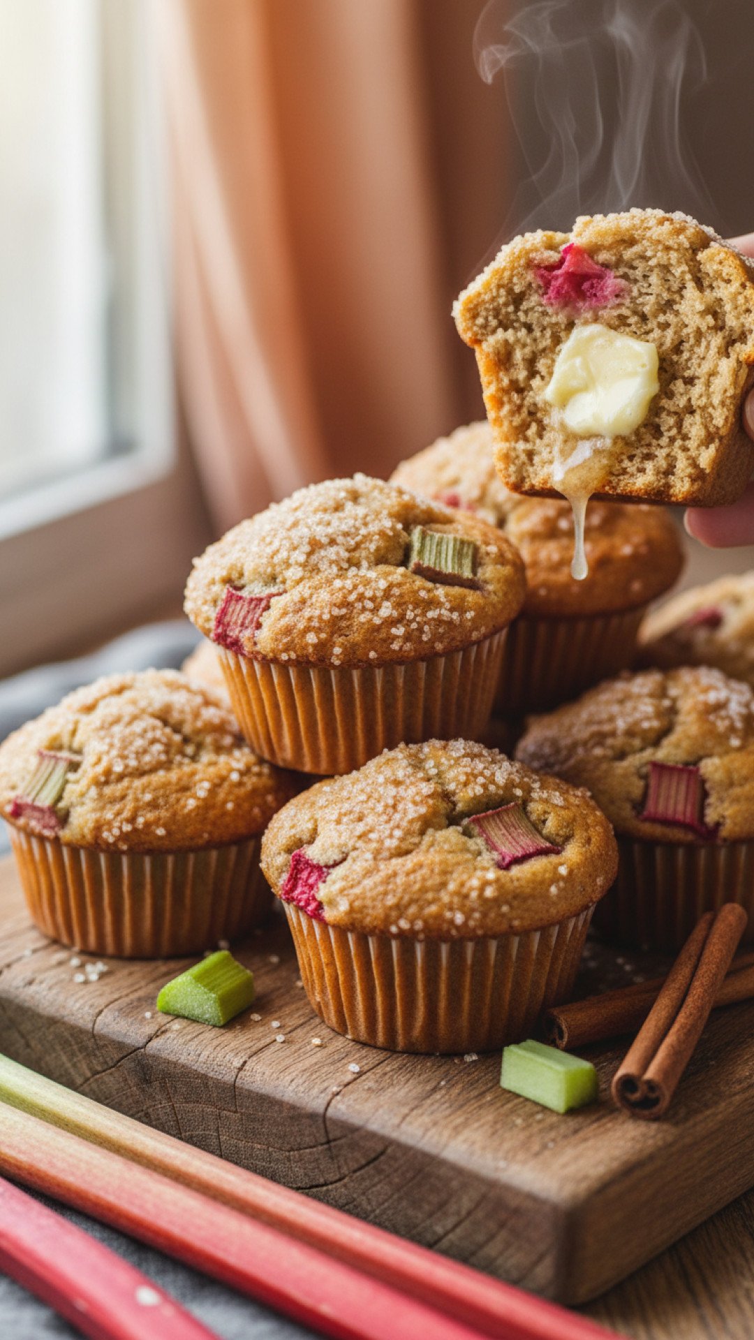 Classic Rhubarb Muffins with Streusel Topping Preparation